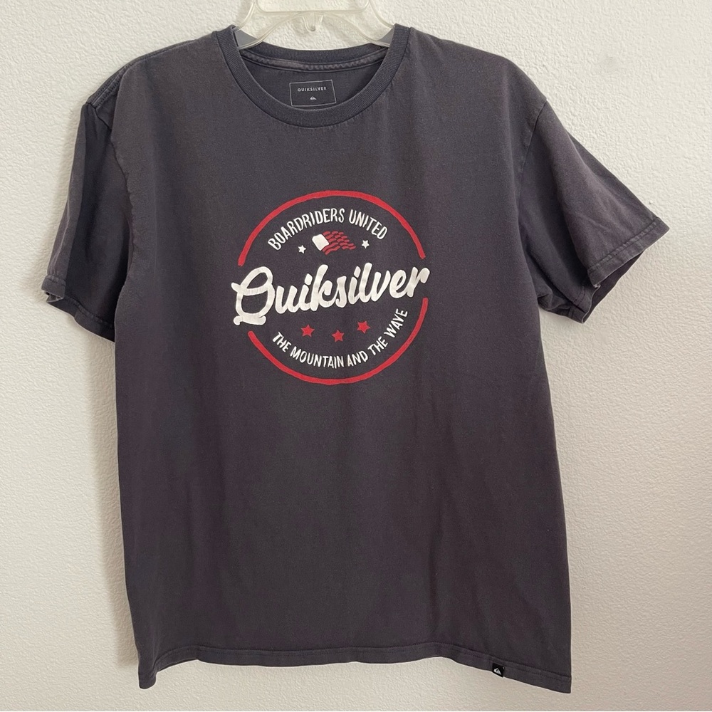 Quiksilver Classic Tshirt Blue Short Sleeve Surf Skate Streetwear Casual Beach